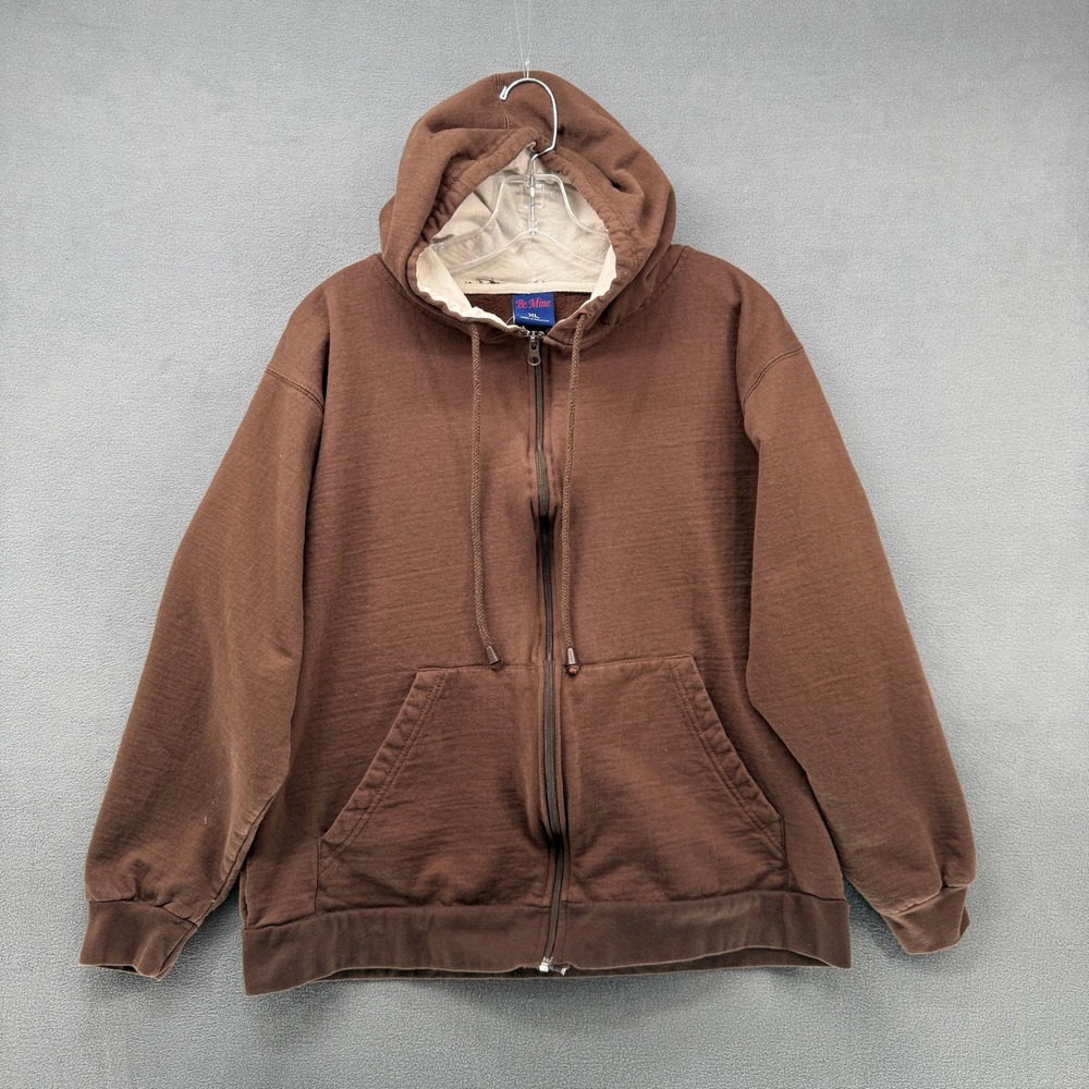 Be Mine Brown Full Zip Up Hoodie Sweatshirt XL Pockets